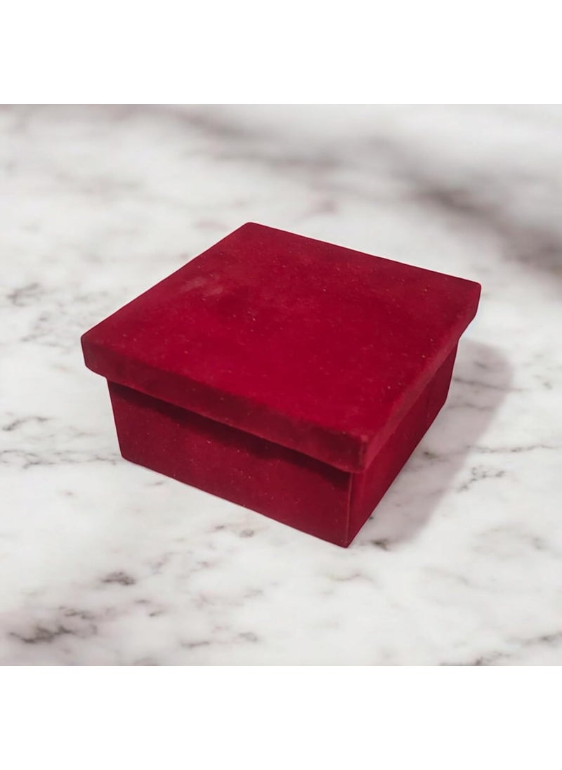QUEENS CANVAS QUEENS CANVAS Luxury Classic Velvet Suede Trunk Box for Gifting and Storage 10 x 10 x 38 cm Red  - Image 1