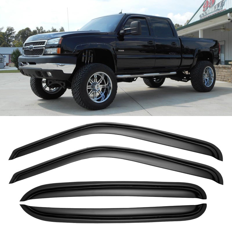 Cxdar Window Rain Guards for 20012007 Chevy SilveradoSierraWindow Visors Vent Shade Deflector for 20022006 AvalancheEscaladeSuburban 20012006 Yukon XLfor Crew Cab ONLY