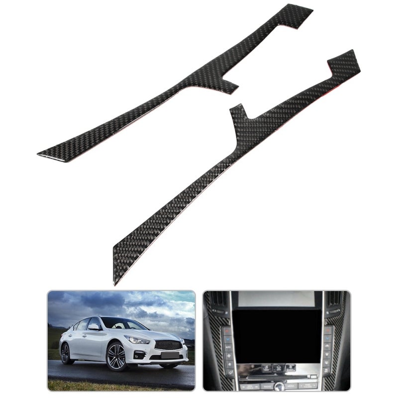 Carbon Fiber Interior Trim: High-Quality Lightweight Durable Carbon Fiber Plastic, Scratch-Resistant Dustproof - Fashionable Luxury Design Center Control Cover for Infiniti Q50 Q60 2013 2014 2016 2017 - Image 4