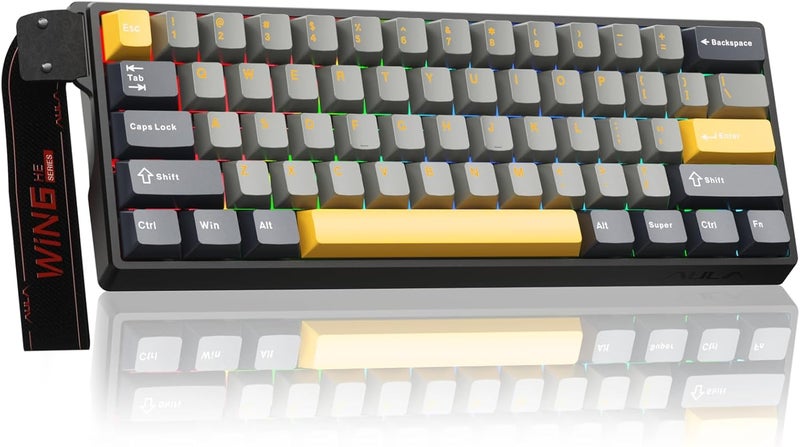 CORBOBO أولا WIN60 HE MAX - لوحة مفاتيح ألعاب ميكانيكية بنسبة 60% سلكية، مفاتيح مغناطيسية تأثير هول قابلة للتبديل السريع، تفعيل قابل للتعديل وضع الزناد السريع، معدل استقصاء 8000 هرتز، لوحة مفاتيح بنسبة 60% ��صميم مدمج - Image 1