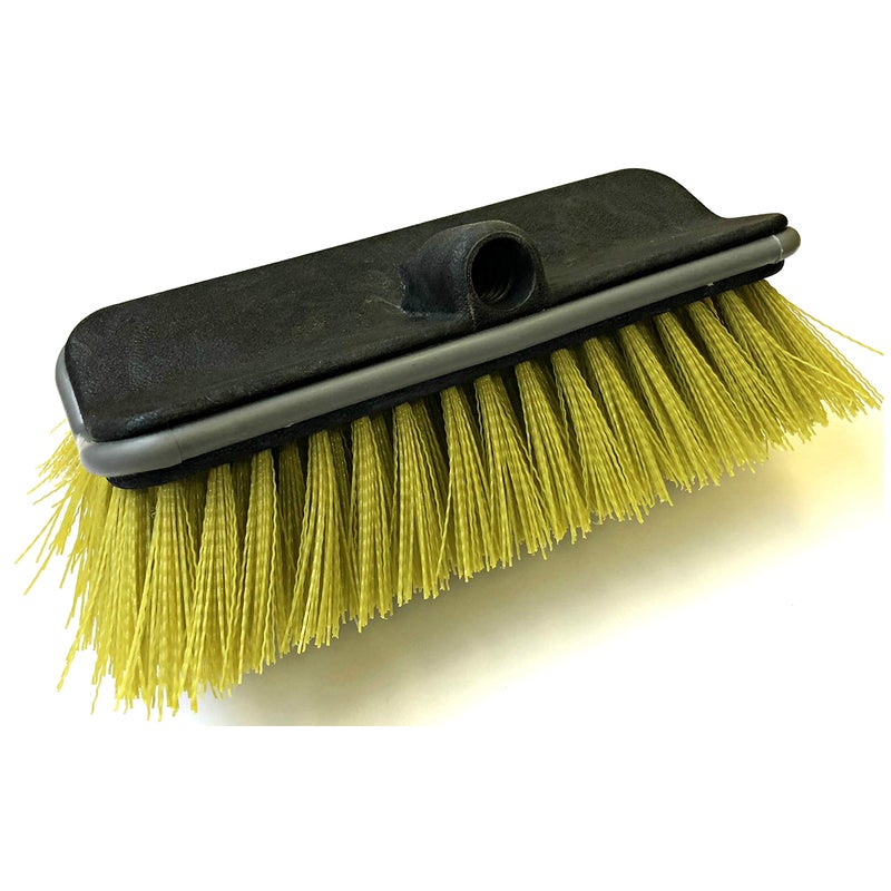 DOCAZOO 11"" Hard Bristle Brush and Bi-Level Scrub Brush Extension Pole Attachment | Long Handle Scrub Brush and Deck Brush  House Siding  Brick  Concrete and More (Pole Not Included) - Image 1