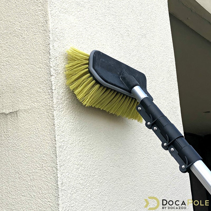 DOCAZOO 11"" Hard Bristle Brush and Bi-Level Scrub Brush Extension Pole Attachment | Long Handle Scrub Brush and Deck Brush  House Siding  Brick  Concrete and More (Pole Not Included) - Image 3