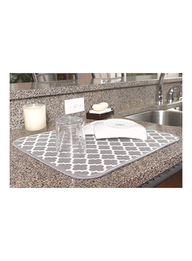 Y&D Microfiber Dish Drying Mat Grey/White 16x18inch - Image 3