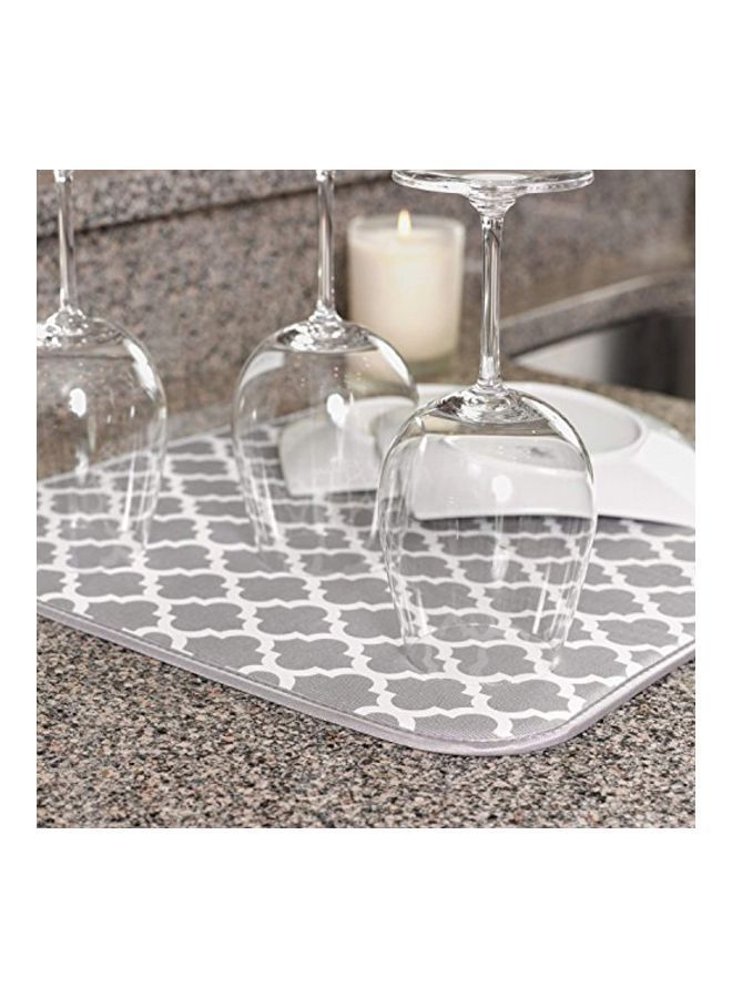 Y&D Microfiber Dish Drying Mat Grey/White 16x18inch - Image 4