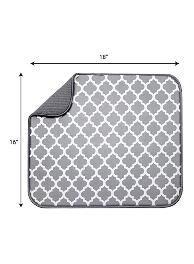 Y&D Microfiber Dish Drying Mat Grey/White 16x18inch - Image 2