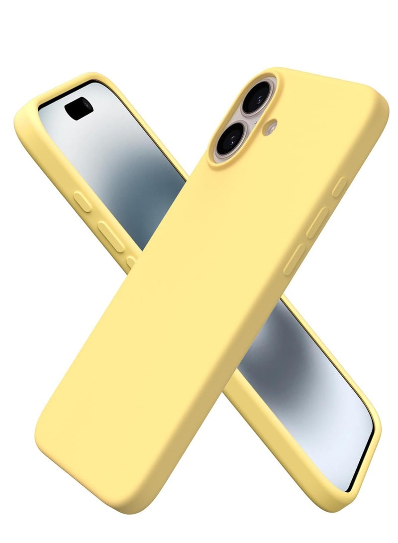 ELTRAZONE Case Compatible with iPhone 16 Plus – Liquid Soft Silicone Shockproof Cover with Microfiber Lining – Full Body Protection & Camera Guard – 6.7-inch (Yellow, iP 16 Plus) - Image 1
