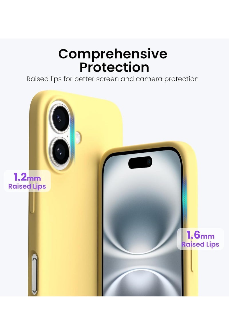 ELTRAZONE Case Compatible with iPhone 16 Plus – Liquid Soft Silicone Shockproof Cover with Microfiber Lining – Full Body Protection & Camera Guard – 6.7-inch (Yellow, iP 16 Plus) - Image 3
