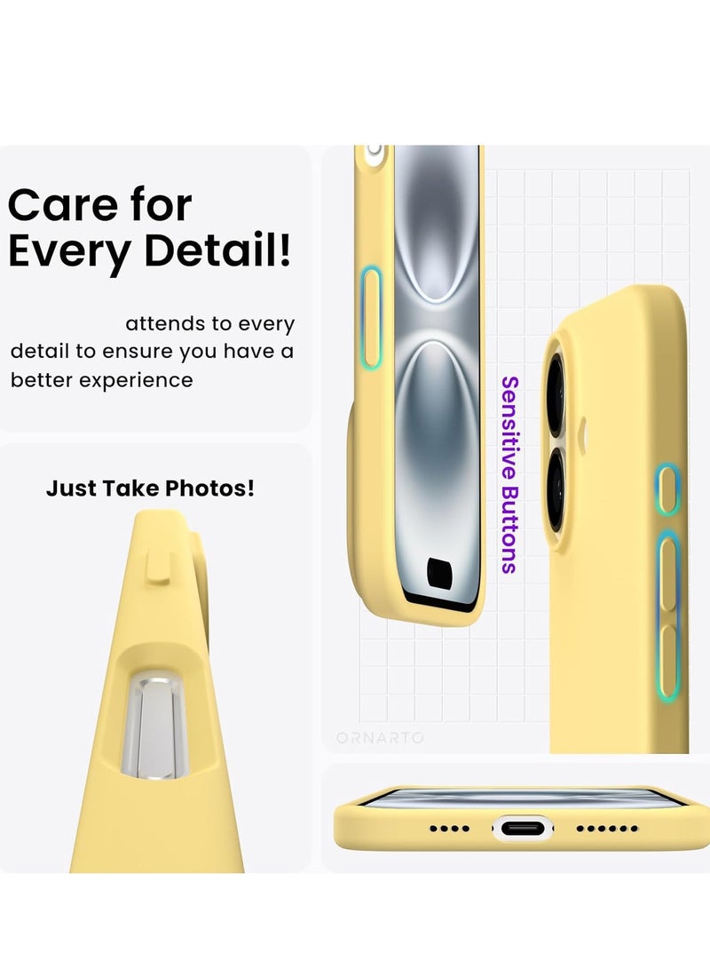 ELTRAZONE Case Compatible with iPhone 16 Plus – Liquid Soft Silicone Shockproof Cover with Microfiber Lining – Full Body Protection & Camera Guard – 6.7-inch (Yellow, iP 16 Plus) - Image 5