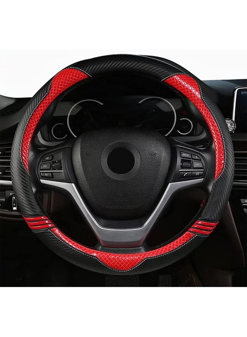 Universal Leather Steering Wheel Cover 15 Inch Anti-Slip and Comfortable Grip - Image 3