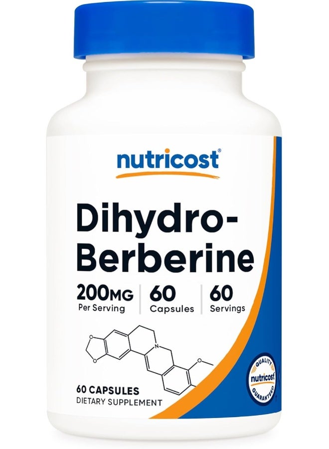 Nutricost Dihydroberberine Capsules (200mg, 60 Capsules) - More Bioavailable Metabolite of Berberine - Image 1