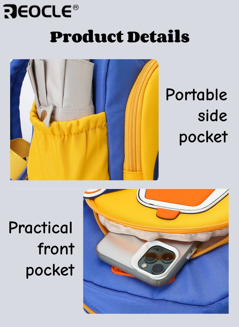 REOCLE Toddler Kids Backpack with Cartoon Excavator Design Preschool Bag with Adjustable Straps & Multiple Pockets Lightweight Durable Schoolbag for Boys Girls - Image 5