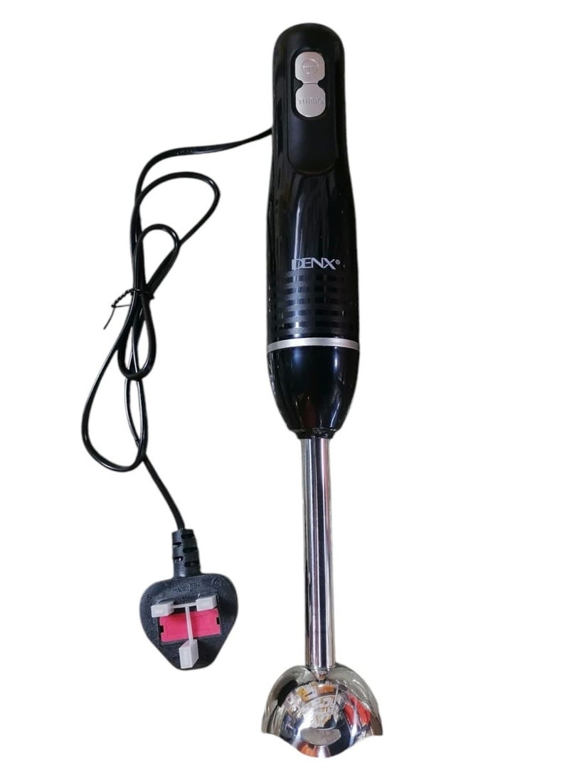 Denx 4-In-1 Hand Blender 400W With grinder, whisk and 700 ml cup Black - Image 1
