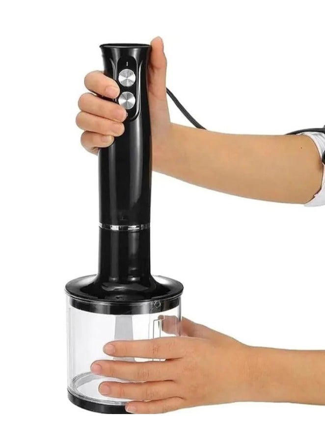 Denx 4-In-1 Hand Blender 400W With grinder, whisk and 700 ml cup Black - Image 4