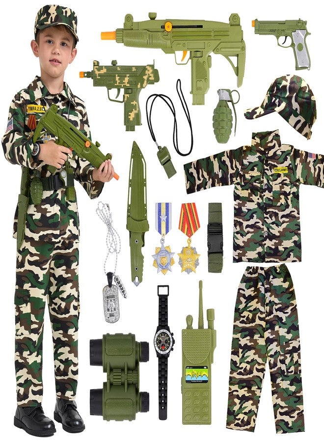 MGparty Halloween Costume for kids, Soldier Costumes for Boys Kids with Toy Accessories for Halloween Role Play Ages 3-12 (L) - Image 1