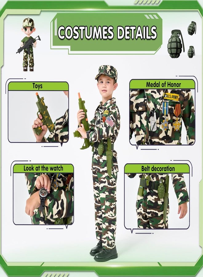 MGparty Halloween Costume for kids, Soldier Costumes for Boys Kids with Toy Accessories for Halloween Role Play Ages 3-12 (L) - Image 2