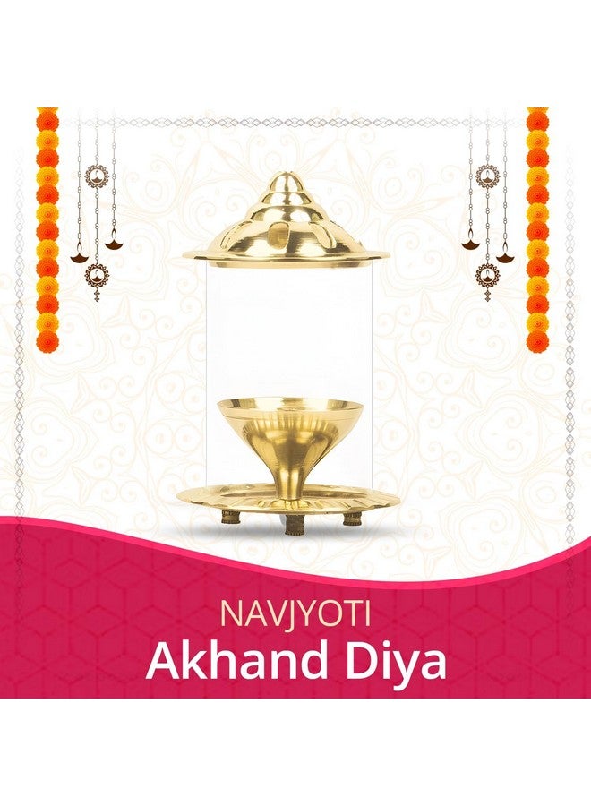 كلاسيك ديا كلاسيكية نافجيوتي صغيرة مقاس 4 بوصات مع غطاء من زجاج البورسليكات للماندير، وداية مصباح زيتي زخرفي من النحاس والزجاج مع غطاء زجاجي للصلاة، وداية أسطوانية من زجاج البورسليكات النحاسي - Image 5