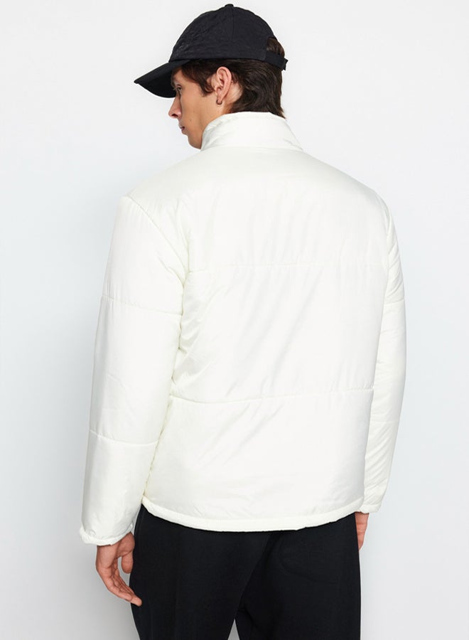 trendyol Ecru Puffer Winter Jacket - Regular Fit, with Pockets - Image 5