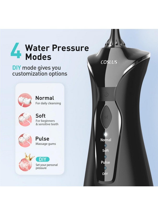 COSLUS Water Dental Flosser Pick For Teeth 4 Modes Cordless Portable 300Ml Larger Tank Water Teeth Cleaner Ipx7 Waterproof Oral Irrigator Professional Flossing Cleaning Picks For Home Travel Fc5360 - Image 3