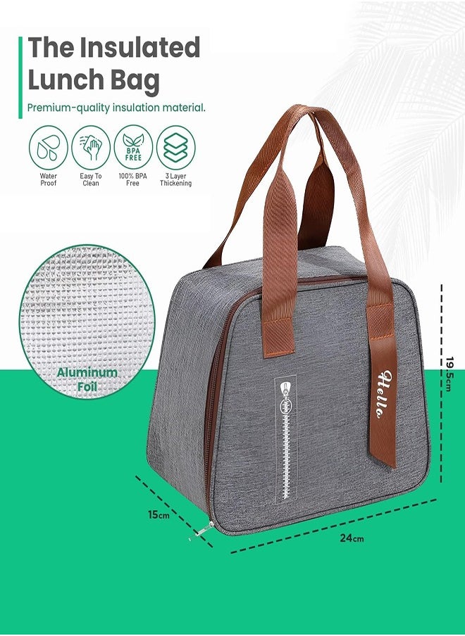 DMG TECH Insulated Lunch Bag Leakproof Insulated Lunch Box Portable Indoor and Outdoor Lunch Box Bag Oxford Cloth Meal Bag for Work, Home  - Image 2