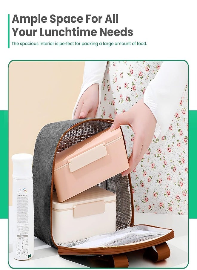 DMG TECH Insulated Lunch Bag Leakproof Insulated Lunch Box Portable Indoor and Outdoor Lunch Box Bag Oxford Cloth Meal Bag for Work, Home  - Image 3