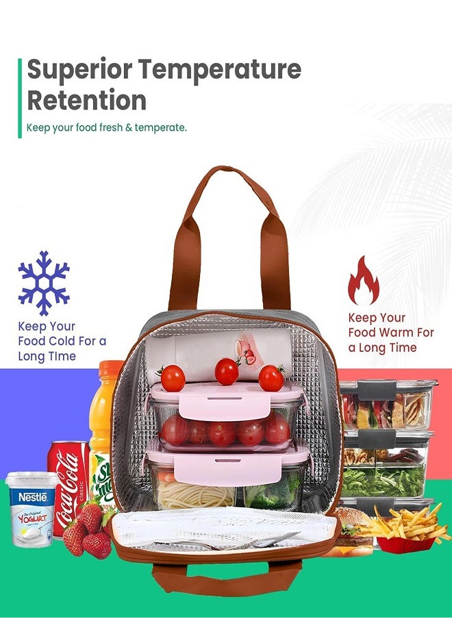 DMG TECH Insulated Lunch Bag Leakproof Insulated Lunch Box Portable Indoor and Outdoor Lunch Box Bag Oxford Cloth Meal Bag for Work, Home  - Image 4
