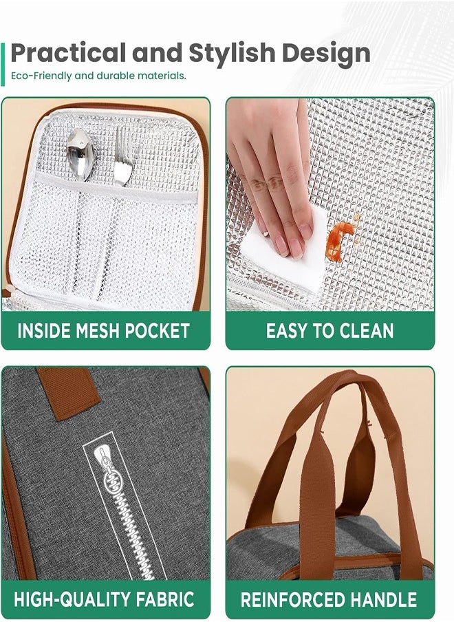 DMG TECH Insulated Lunch Bag Leakproof Insulated Lunch Box Portable Indoor and Outdoor Lunch Box Bag Oxford Cloth Meal Bag for Work, Home  - Image 5