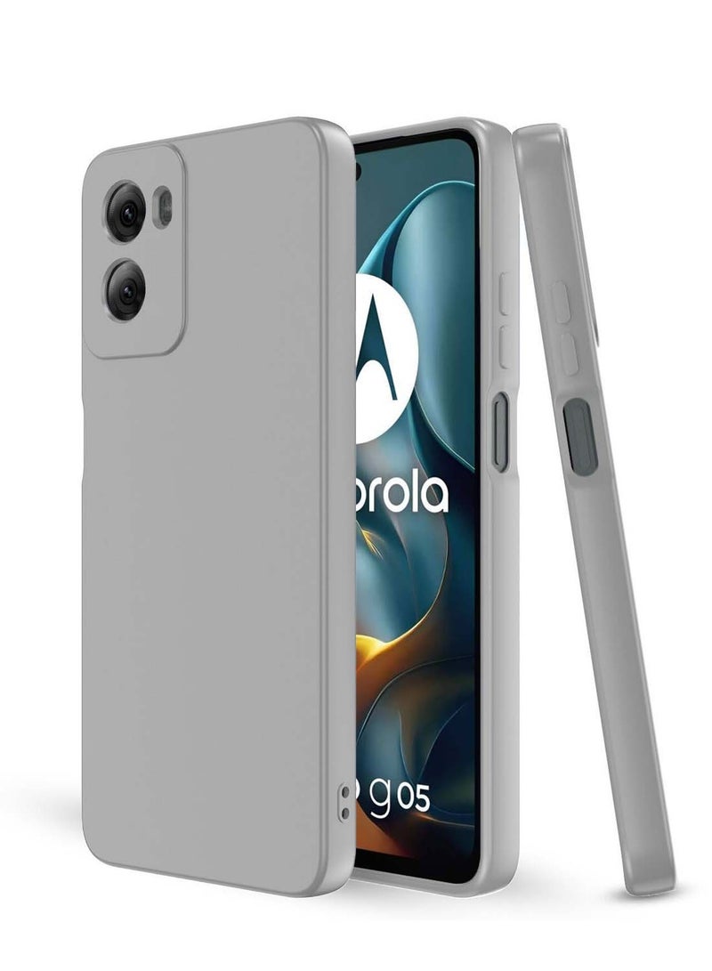 دبليو تيك موتورولا موتو G05 / موتورولا موتو E15 4G 2025 غطاء هيكل سيليكون سائل ناعم ممتاز - رمادي - Image 1