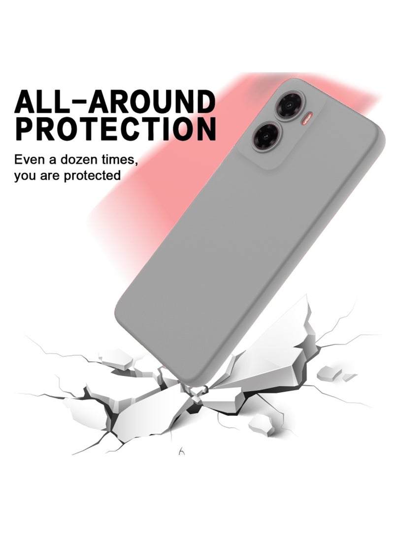 دبليو تيك موتورولا موتو G05 / موتورولا موتو E15 4G 2025 غطاء هيكل سيليكون سائل ناعم ممتاز - رمادي - Image 4