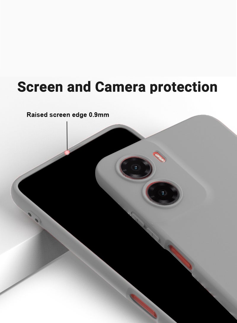 دبليو تيك موتورولا موتو G05 / موتورولا موتو E15 4G 2025 غطاء هيكل سيليكون سائل ناعم ممتاز - رمادي - Image 3