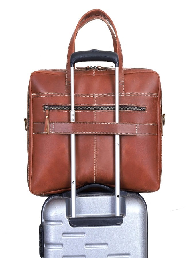 HLC 18 Inch Full Grain italian Leather Briefcase for Men, Top Choice Gifts, Handcrafted Laptop Bag (TAN) (18 inch) - Image 5