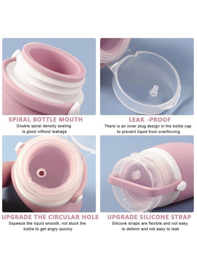 ماي كرييت ® مجموعة زجاجات مستحضرات التجميل للسفر مكونة من 3 قطع، عبوات مستحضرات تجميل من السيليكون بسعة 90 مل مع غطاء مانع للتسرب، زجاجة موزع لوشن الجسم قابلة لإعادة التعبئة للشامبو والبلسم والجل وغسول الجسم - Image 4