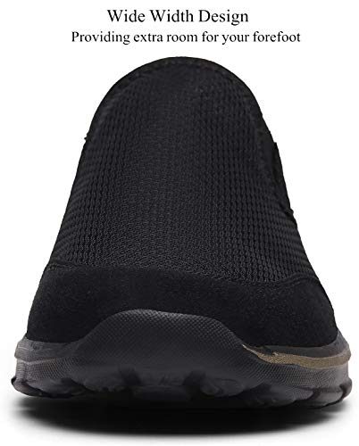 INMINPIN Unisex Slippers Casual Clog House Shoes Comfort Slip-On Walking Mules with Indoor Outdoor Anti-Skid Sole for Men and Women,All Black,11.5 Women/10 Men - Image 5