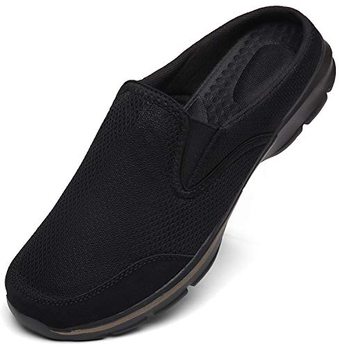INMINPIN Unisex Slippers Casual Clog House Shoes Comfort Slip-On Walking Mules with Indoor Outdoor Anti-Skid Sole for Men and Women,All Black,11.5 Women/10 Men - Image 1