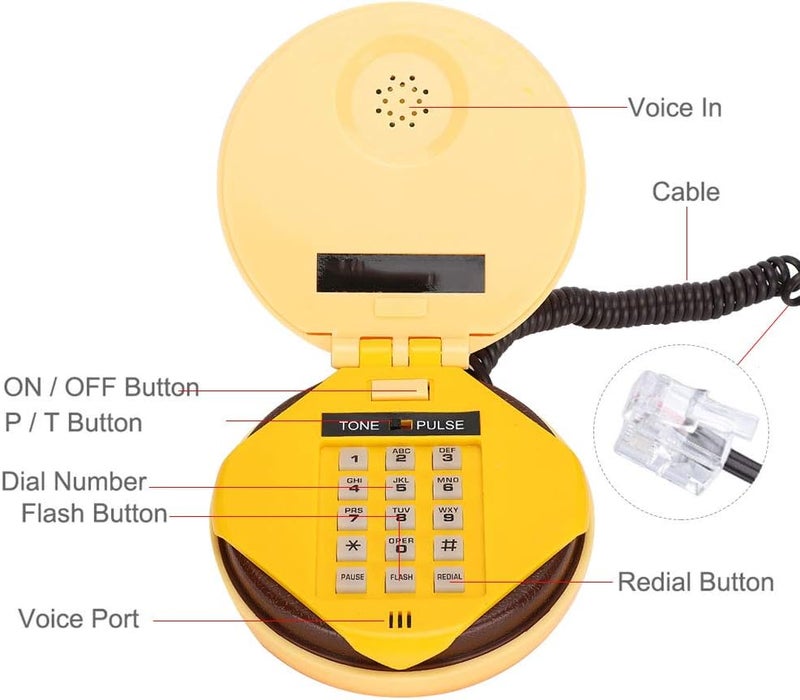 klarako Wired Landline Phone, Hamburger Telephone Novelty Emulational Lovely Cute Cartoon Creative Desktop Phone Corded Phone for Home,Office,Deco with Flash,Re dial,Voice Frequency Dialing - Image 4