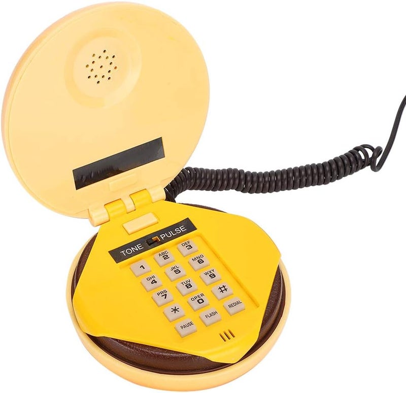 klarako Wired Landline Phone, Hamburger Telephone Novelty Emulational Lovely Cute Cartoon Creative Desktop Phone Corded Phone for Home,Office,Deco with Flash,Re dial,Voice Frequency Dialing - Image 1