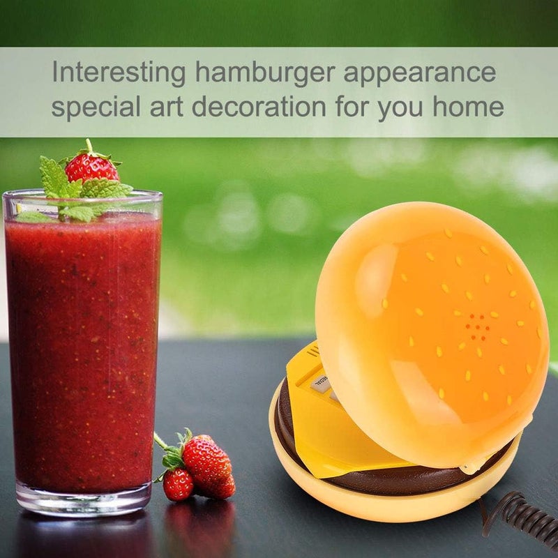 klarako Wired Landline Phone, Hamburger Telephone Novelty Emulational Lovely Cute Cartoon Creative Desktop Phone Corded Phone for Home,Office,Deco with Flash,Re dial,Voice Frequency Dialing - Image 2