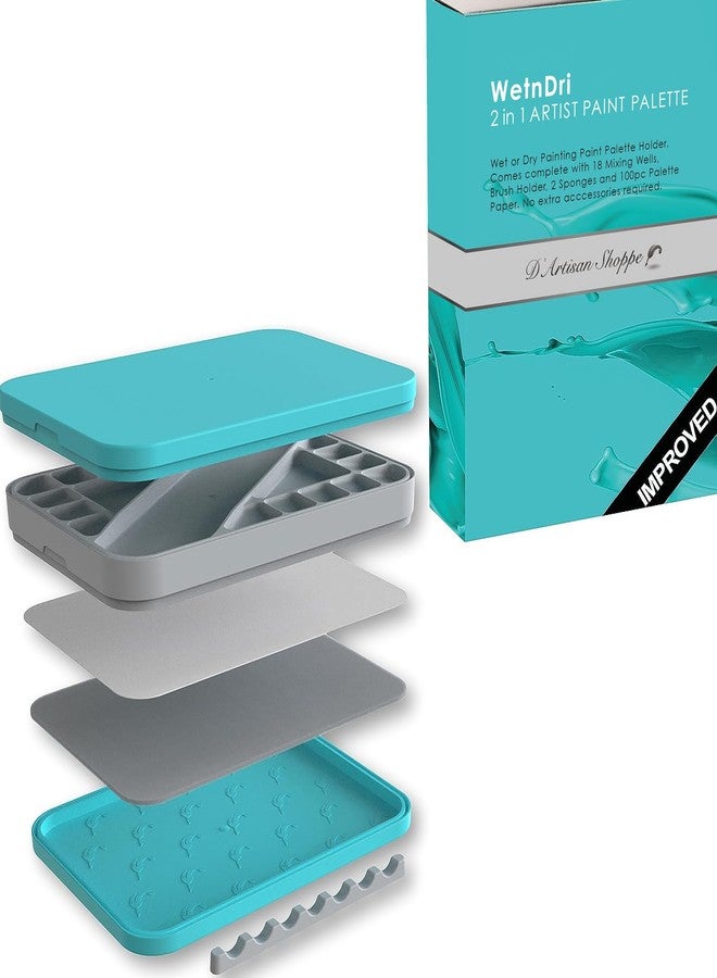 D'Artisan Shoppe WetNDri Wet Pallet for Miniature Painting. Stay Wet Palette for Acrylic Paints, 100 Sheets, 2 Sponge Starter Kit - Image 1