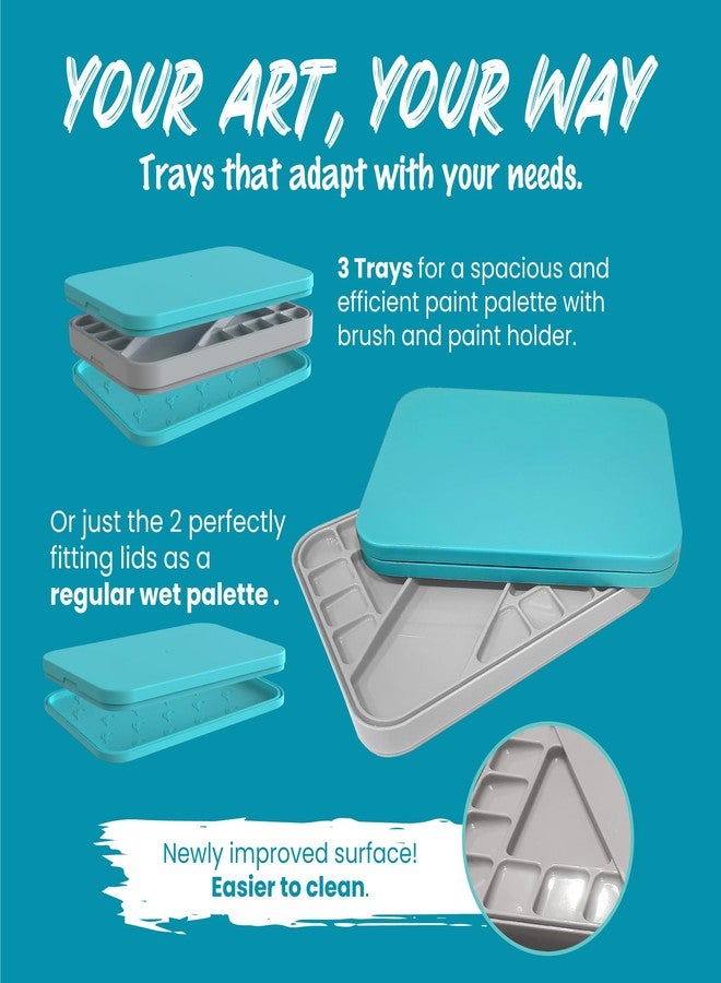 D'Artisan Shoppe WetNDri Wet Pallet for Miniature Painting. Stay Wet Palette for Acrylic Paints, 100 Sheets, 2 Sponge Starter Kit - Image 2