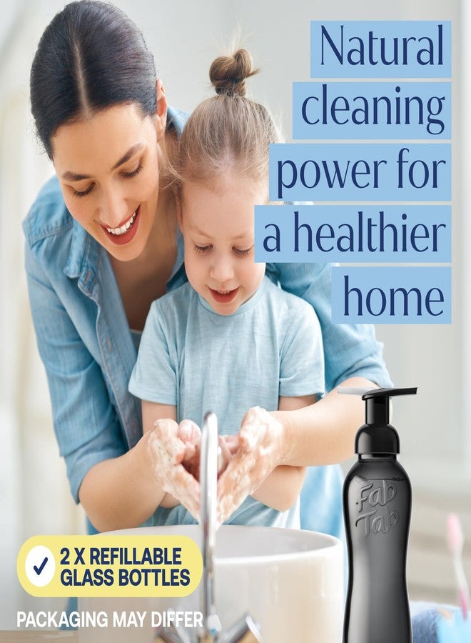 Fab Tab FabTab Dual Foaming Hand Soap Kit - 6x Plant-based Hand Wash Tablets -Convenient & Easy To Use 2x Refillable Glass Bottles - Variety Fragrances - (6x11.9 Fl Oz Bottles Of Soap) - Image 3