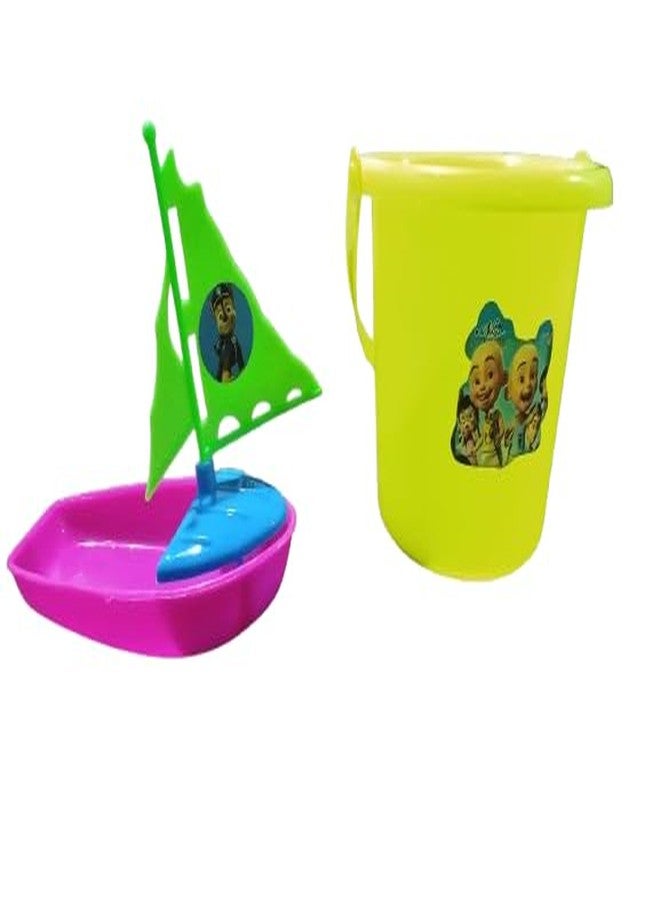 Negi Beach Set for Kids Play Like Bucket | Ship | Solid Stainer | Shovel & Rake | Rhino Shape | Snail Shape for Toddler 3 Year and Above for 7 pcs for - Image 4