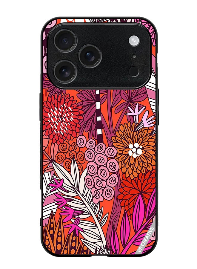 VR CREATIVE Protective Case Cover For Apple iPhone 17 Pro Max Flowers Design Multicolour