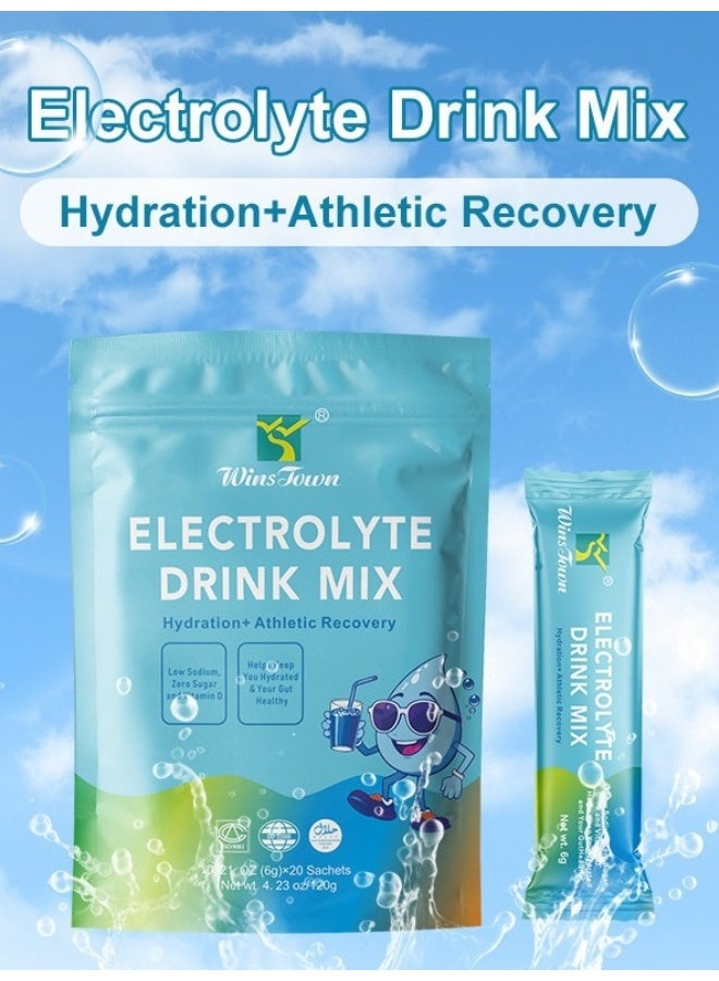 Wins Town Electrolyte Drink Mix.Low Sodium,Zero Sugar and Vitamin D ...