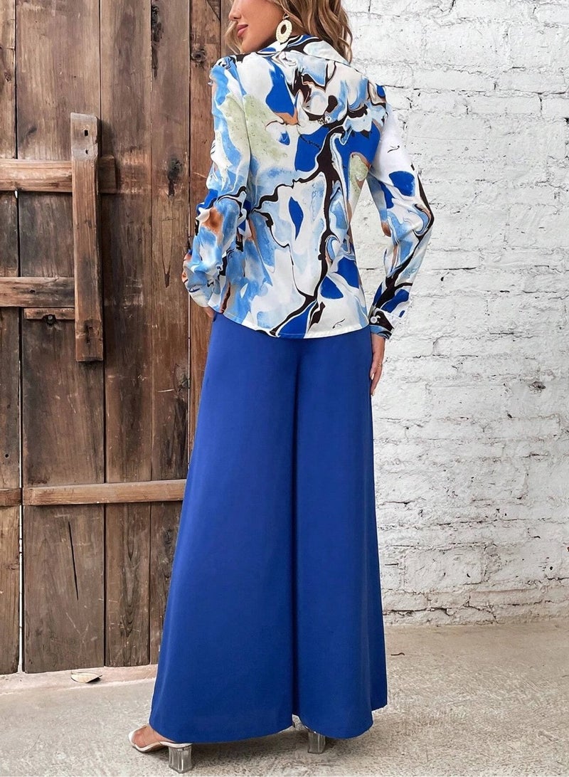 Shougu New Product Elegant Wide Leg Pants Fashion Casual Set - Image 2