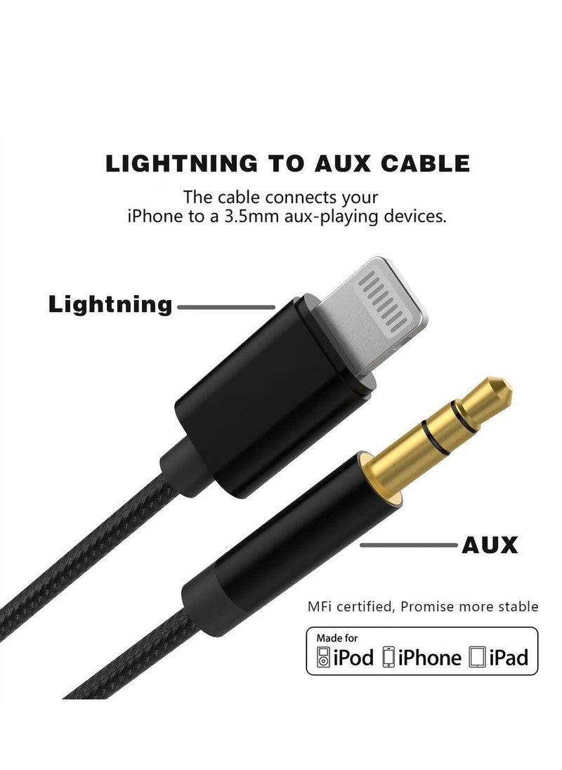 Wave - Lightning Port To 3.5 mm Aux Cable Black - Image 1