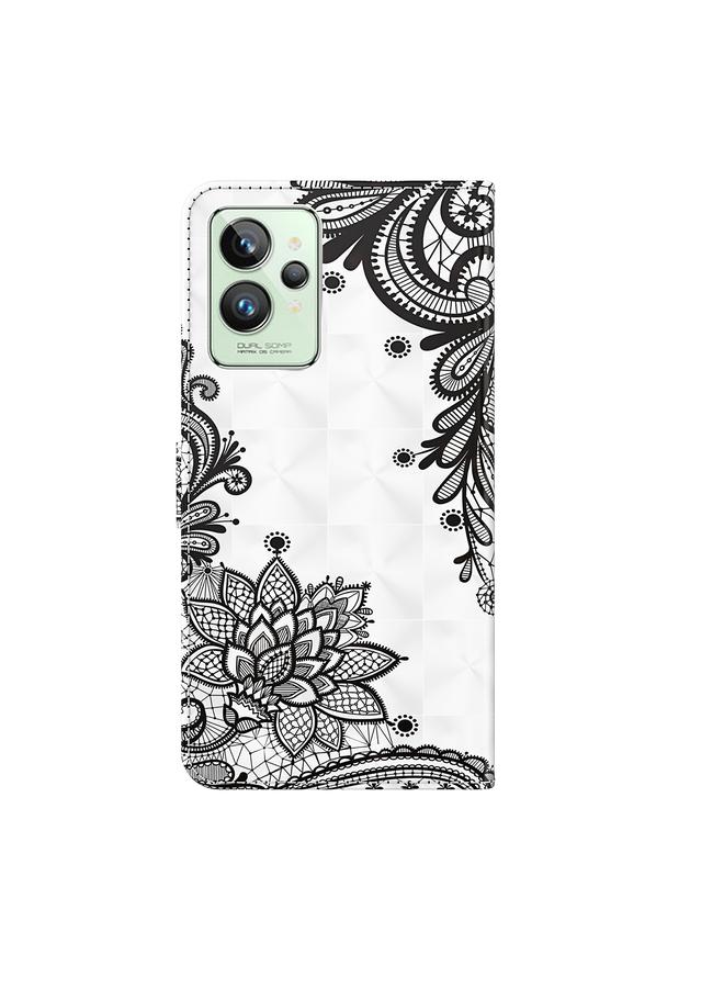 اس-توب جراب لهاتف Realme GT2 Pro بنمط رسم ثلاثي الأبعاد مصنوع من مادة TPU + PU - Image 3