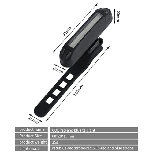 Linist Bicycle Rear Light IPX-4 Waterproof USB Rechargeable LED Safety Warning Lamp Cycling Taillight - Image 2