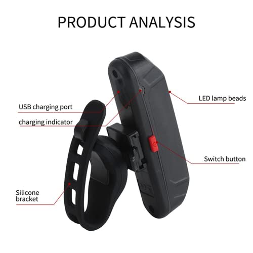 Linist Bicycle Rear Light IPX-4 Waterproof USB Rechargeable LED Safety Warning Lamp Cycling Taillight - Image 4