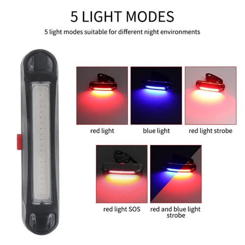 Linist Bicycle Rear Light IPX-4 Waterproof USB Rechargeable LED Safety Warning Lamp Cycling Taillight - Image 3