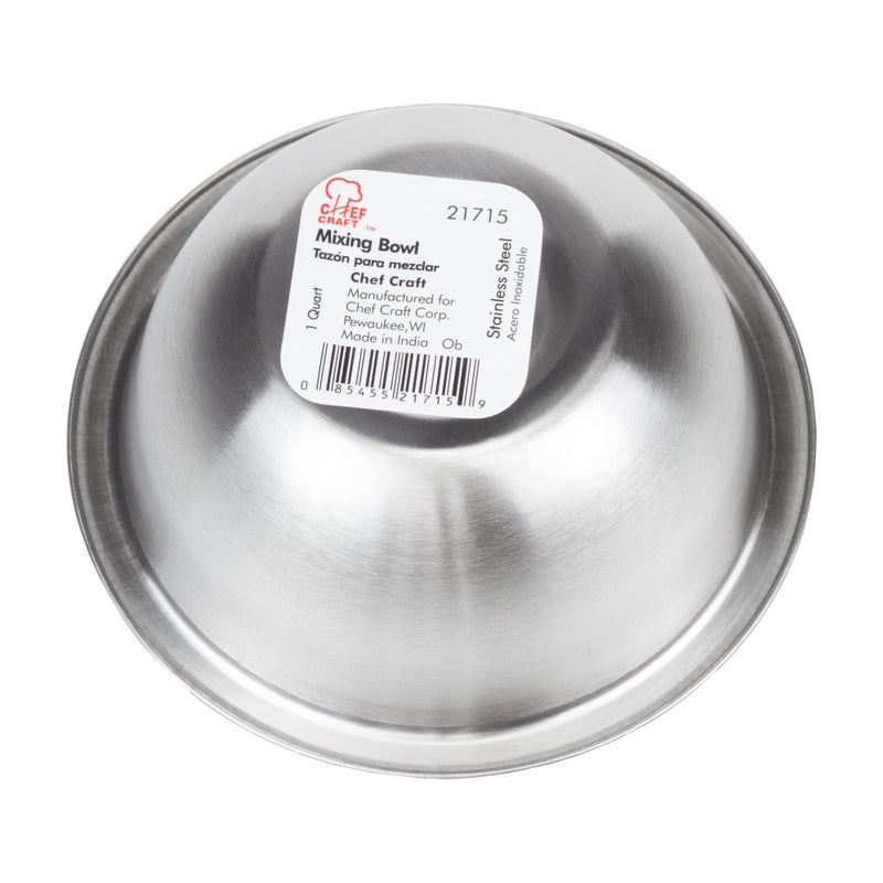 Chef Craft Brushed Mixing Bowl Set, 5 Piece Set, Stainless Steel - Image 2