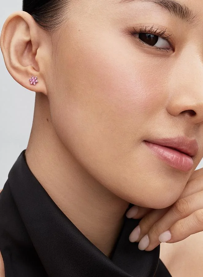 Pandora Sparkling Pink Flower Stud Earrings